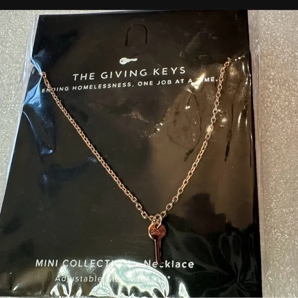 The Giving Keys Rose Gold Key Necklace - Picture 1 of 6